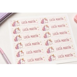 Etiquetas Personalizadas con Nombre para Colegio | Unicornio | Estores Iroa