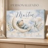 Cuadro Natalicio Bebé Niño Osito Luna | Estores Iroa