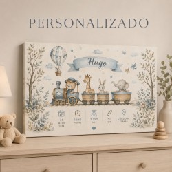 Cuadro Natalicio Bebé Niño Osito Aviador | Estores Iroa