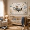 Cuadro Natalicio Bebé Niño Osito Aviador | Estores Iroa