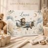 Cuadro Natalicio Bebé Niño Osito Aviador | Estores Iroa