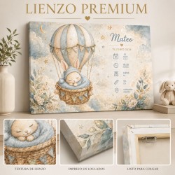 Cuadro Natalicio Bebé Niño Globo Aerostático | Estores Iroa