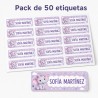 Etiquetas Personalizadas con Nombre para Colegio | Elefante Lila