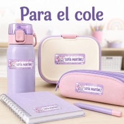 Etiquetas Personalizadas con Nombre para Colegio | Elefante Lila