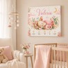 Cuadro Natalicio Bebé Niña Conejita Floral | Estores Iroa