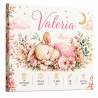 Cuadro Natalicio Bebé Niña Conejita Floral | Estores Iroa
