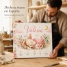 Cuadro Natalicio Bebé Niña Conejita Floral | Estores Iroa