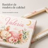 Cuadro Natalicio Bebé Niña Conejita Floral | Estores Iroa