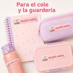 Etiquetas Personalizadas con Nombre para Colegio | Boba Kawaii