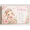 Cuadro Natalicio Bebé Niña Conejita Kawaii | Estores Iroa