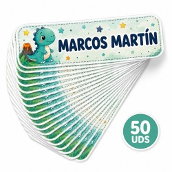 Etiquetas Personalizadas con Nombre para Niño | Dinosaurio| Estores Iroa