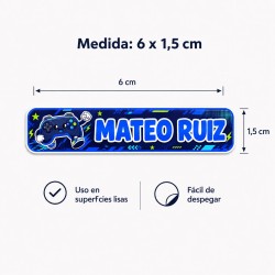 Etiquetas Personalizadas con Nombre para Niño | Gamer