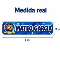 Etiquetas Personalizadas con Nombre para Niño | Patrulla Can Policíal | Estores Iroa