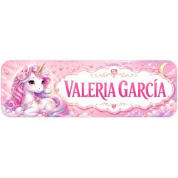 Etiquetas Personalizadas con Nombre para Colegio | Unicornio Rosa