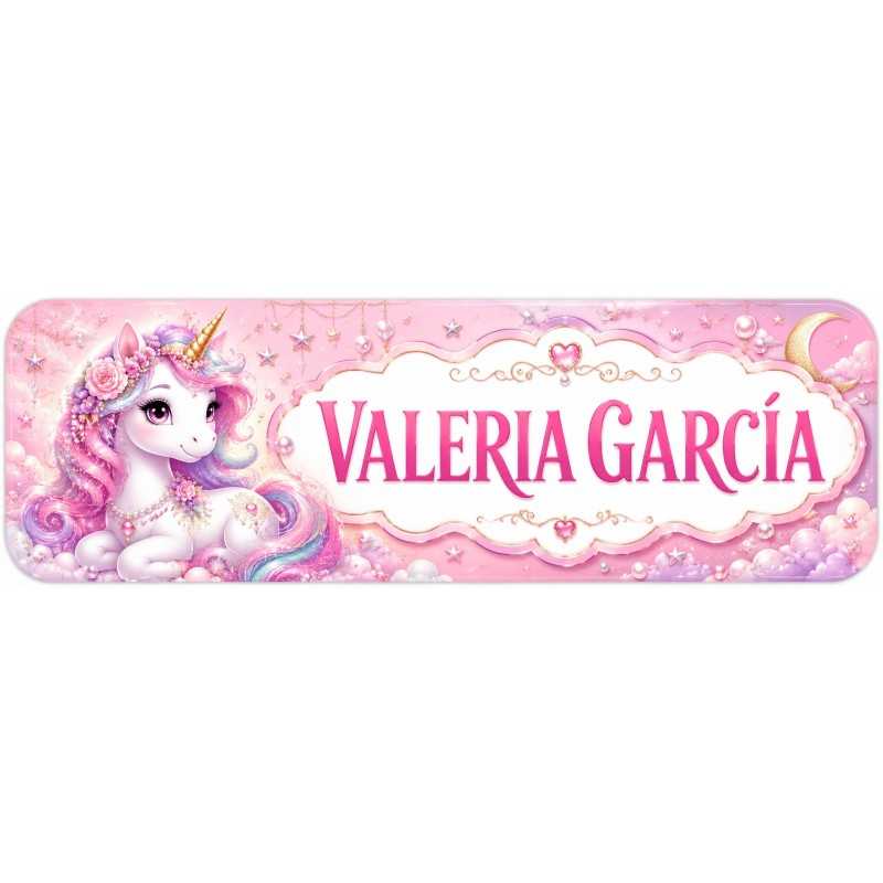 Etiquetas Personalizadas con Nombre para Colegio | Unicornio Rosa