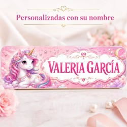 Etiquetas Personalizadas con Nombre para Colegio | Unicornio Rosa