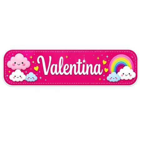 Etiquetas Personalizadas con Nombre Arcoíris Rosa | Colegio