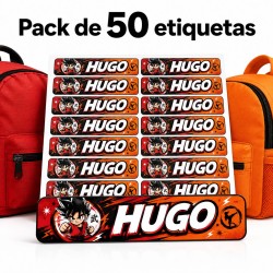 Etiquetas Goku Personalizadas con Nombre para Colegio | Pack 50 | Estores Iroa