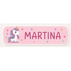 Etiquetas Unicornio Personalizadas con Nombre para Colegio | Pack 50