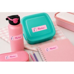 Etiquetas Unicornio Personalizadas con Nombre para Colegio | Pack 50