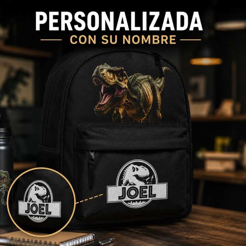 Mochila Escolar Personalizada Dinosaurio con Nombre | Estores Iroa