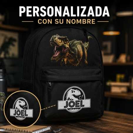 Mochila Escolar Personalizada Dinosaurio con Nombre | Estores Iroa