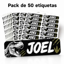 Etiquetas Escolares Personalizadas con Nombre | Dinosaurio Rex | Estores Iroa