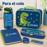 Pack Mochila Infantil Personalizada + 50 Etiquetas Escolares con Nombre – Dinosaurio Infantil Blue