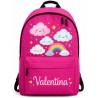Pack Mochila Infantil Personalizada + 50 Etiquetas Escolares con Nombre – Nubes y Arcoíris