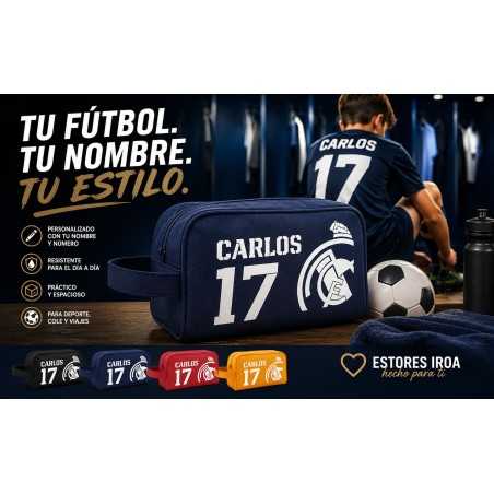 Neceser de Fútbol Madrid Personalizado con Nombre y Dorsal | Estores Iroa