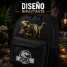 Pack Mochila Infantil Personalizada + 50 Etiquetas Escolares con Nombre – Dinosaurio T-Rex Negro