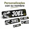 Pack Mochila Infantil Personalizada + 50 Etiquetas Escolares con Nombre – Dinosaurio T-Rex Negro