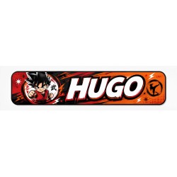 Pack Mochila Infantil Personalizada + 50 Etiquetas Escolares con Nombre – Goku Rojo o Naranja