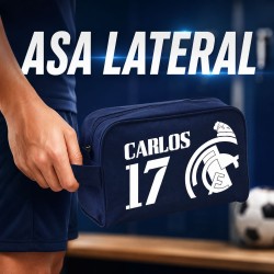 Neceser de Fútbol Madrid Personalizado con Nombre y Dorsal | Estores Iroa