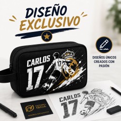 Neceser Equipo Fútbol Madrid Personalizado con nombre y número | Estores Iroa