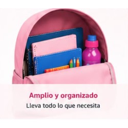 Pack Mochila Infantil Personalizada + 50 Etiquetas Escolares con Nombre – Unicornio Rosa