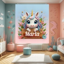 Estores infantiles niña personalizados. Estores infantiles Niña Unicornio Bebe 2024- Estor enrollable habitación infantil niña