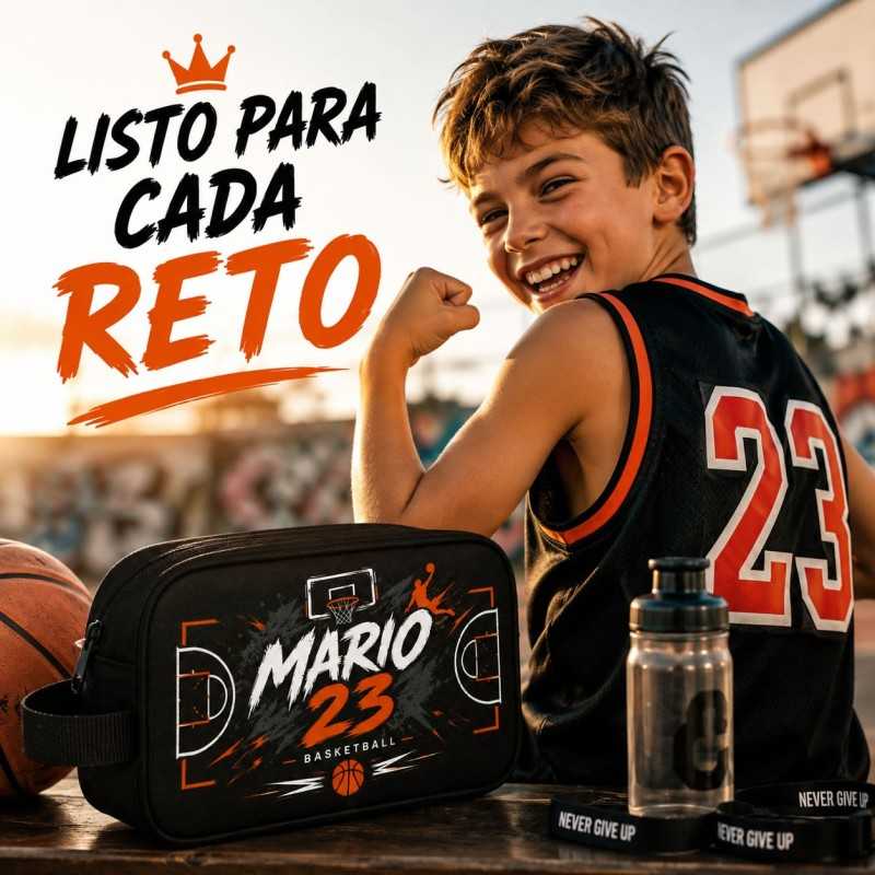 Neceser Baloncesto Personalizado con Nombre y Dorsal - Varios Colores | Estores Iroa