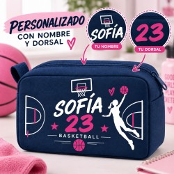 Neceser Baloncesto Personalizado Niña con Nombre y Dorsal | Estores Iroa