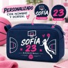 Neceser Baloncesto Personalizado Niña con Nombre y Dorsal | Estores Iroa