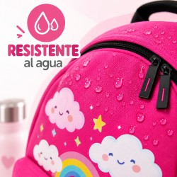 Mochila Escolar Personalizada Arcoíris con Nombre | Mochila Infantil Niña | Estores Iroa