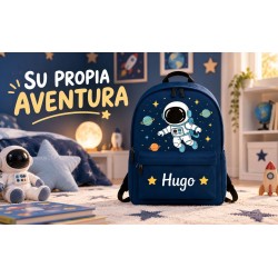 Mochila Escolar Personalizada Astronauta con Nombre | Espacio | Estores Iroa