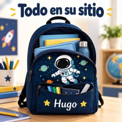 Mochila Escolar Personalizada Astronauta con Nombre | Espacio | Estores Iroa