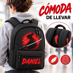 Mochila Escolar Personalizada Niño Samurái con Nombre | Estores Iroa