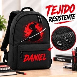 Mochila Escolar Personalizada Niño Samurái con Nombre | Estores Iroa
