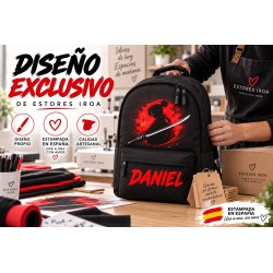 Mochila Escolar Personalizada Niño Samurái con Nombre | Estores Iroa