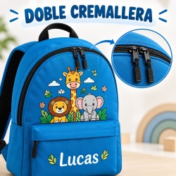 Mochila Infantil Personalizada con Nombre | Animales de la Selva | Estores Iroa