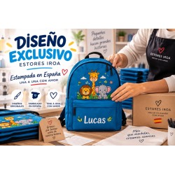 Mochila Infantil Personalizada con Nombre | Animales de la Selva | Estores Iroa