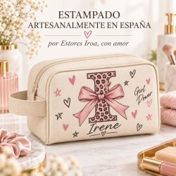 Neceser Personalizado Inicial Leopardo con Nombre | Iroa