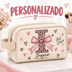 Neceser Personalizado Inicial Leopardo con Nombre | Iroa
